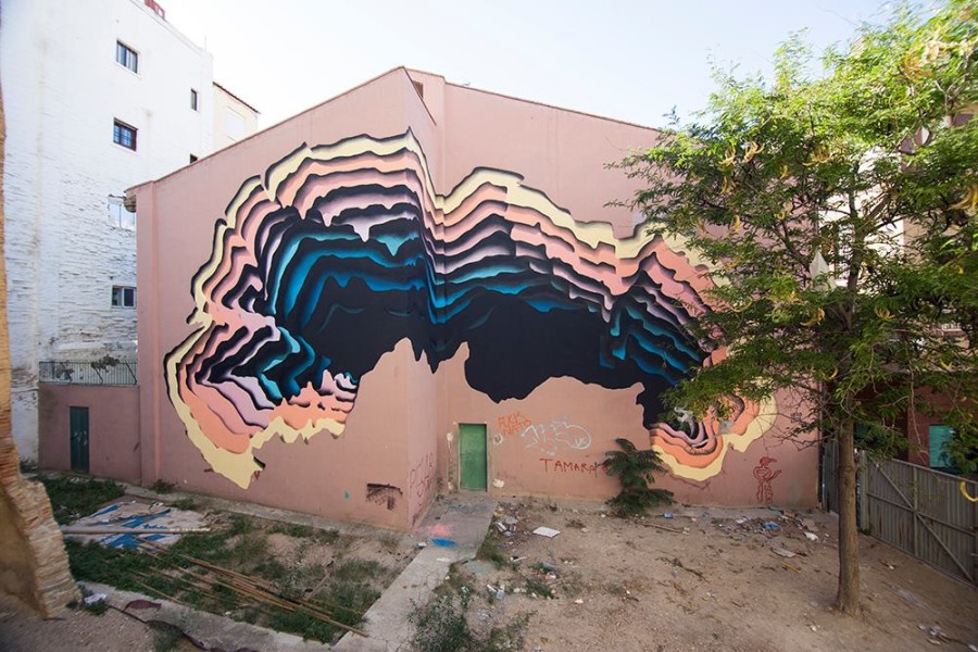 Graffitis en el barrio de las Armas, en Zaragoza