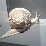 Caracol hecho con papiroflexia en el museo de Origami en Zaragoza