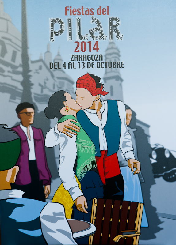 Cartel Fiestas del Pilar 2014 'El besico'